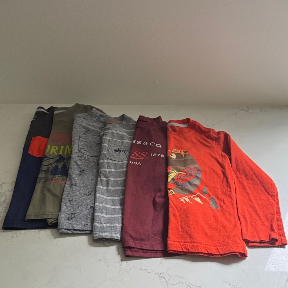 Eddie Bauer Kids Long Sleeve Tees - Red, Gray, Green, Maroon